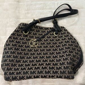 Michael Kors Black and Tan Logo Handbag & Wallet